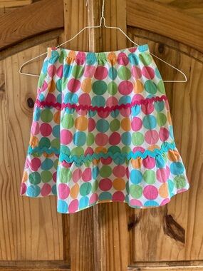 Girls Hartstrings pink blue green polka dot skirt - size 10